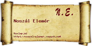 Noszál Elemér névjegykártya
